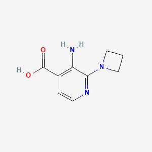 molecular formula C9H11N3O2 B15277416 3-Amino-2-(azetidin-1-yl)pyridine-4-carboxylic acid 