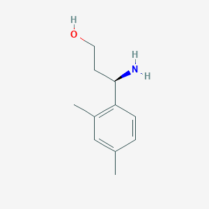 molecular formula C11H17NO B15277419 (3R)-3-amino-3-(2,4-dimethylphenyl)propan-1-ol 