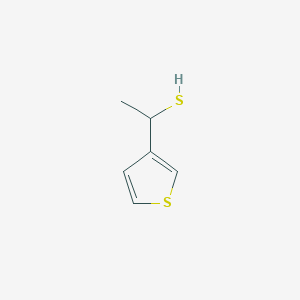 molecular formula C6H8S2 B15277448 1-(Thiophen-3-yl)ethane-1-thiol 