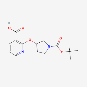 B1527745 2-((1-(tert-Butoxycarbonyl)pyrrolidin-3-yl)oxy)nicotinic acid CAS No. 1086392-88-2