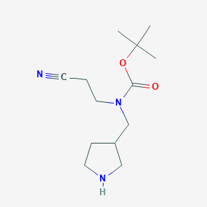 molecular formula C13H23N3O2 B15277451 tert-Butyl (2-cyanoethyl)(pyrrolidin-3-ylmethyl)carbamate 