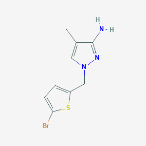 molecular formula C9H10BrN3S B15277467 1-[(5-bromothiophen-2-yl)methyl]-4-methyl-1H-pyrazol-3-amine 