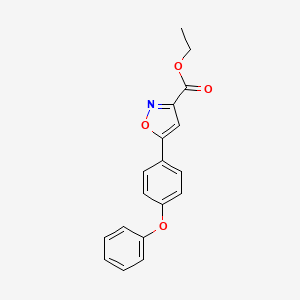 molecular formula C18H15NO4 B15277472 Ethyl 5-(4-phenoxyphenyl)isoxazole-3-carboxylate 