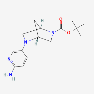 molecular formula C15H22N4O2 B15277483 tert-Butyl (1R,4R)-5-(6-aminopyridin-3-yl)-2,5-diazabicyclo[2.2.1]heptane-2-carboxylate 