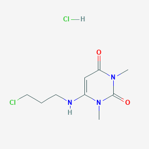 molecular formula C9H15Cl2N3O2 B15277487 6-((3-Chloropropyl)amino)-1,3-dimethylpyrimidine-2,4(1H,3H)-dione xhydrochloride CAS No. 1172619-74-7