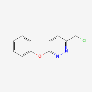 molecular formula C11H9ClN2O B15277491 3-(Chloromethyl)-6-phenoxy-pyridazine 