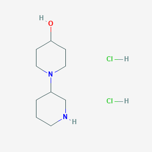 molecular formula C10H22Cl2N2O B1527751 1-(3-哌啶基)-4-哌啶醇二盐酸盐 CAS No. 1220019-74-8