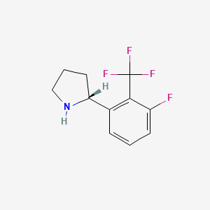 molecular formula C11H11F4N B15277517 (R)-2-(3-Fluoro-2-(trifluoromethyl)phenyl)pyrrolidine 