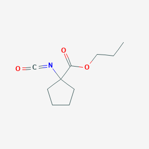 molecular formula C10H15NO3 B15277522 Propyl 1-isocyanatocyclopentane-1-carboxylate 