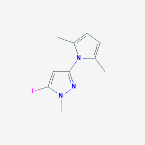 molecular formula C10H12IN3 B15277529 3-(2,5-Dimethyl-1H-pyrrol-1-yl)-5-iodo-1-methyl-1H-pyrazole 