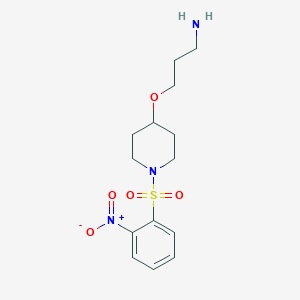 molecular formula C14H21N3O5S B15277531 3-{[1-(2-Nitrobenzenesulfonyl)piperidin-4-yl]oxy}propan-1-amine 