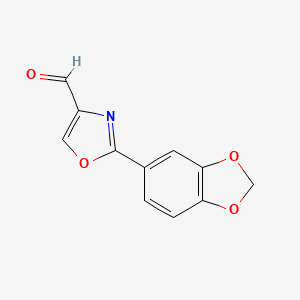 molecular formula C11H7NO4 B1527757 2-Benzo[1,3]dioxol-5-YL-oxazole-4-carbaldehído CAS No. 885273-46-1