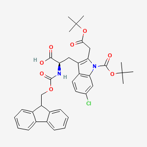 molecular formula C37H39ClN2O8 B15277611 (R)-2-((((9H-Fluoren-9-yl)methoxy)carbonyl)amino)-3-(2-(2-(tert-butoxy)-2-oxoethyl)-1-(tert-butoxycarbonyl)-6-chloro-1H-indol-3-yl)propanoic acid 