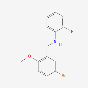 molecular formula C14H13BrFNO B15277615 N-[(5-bromo-2-methoxyphenyl)methyl]-2-fluoroaniline 