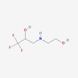 molecular formula C5H10F3NO2 B15277692 1,1,1-Trifluoro-3-((2-hydroxyethyl)amino)propan-2-ol 