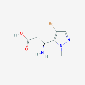 molecular formula C7H10BrN3O2 B15277735 (3R)-3-Amino-3-(4-bromo-1-methyl-1H-pyrazol-5-yl)propanoic acid 