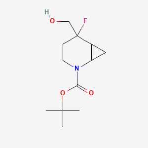 molecular formula C12H20FNO3 B15277739 tert-Butyl 5-fluoro-5-(hydroxymethyl)-2-azabicyclo[4.1.0]heptane-2-carboxylate 