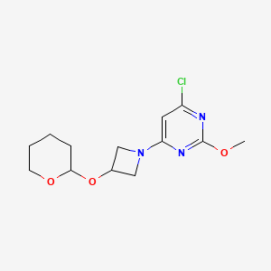 4-Chloro-2-methoxy-6-(3-((tetrahydro-2H-pyran-2-yl)oxy)azetidin-1-yl)pyrimidine