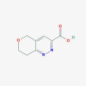 molecular formula C8H8N2O3 B15277796 5H,7H,8H-pyrano[4,3-c]pyridazine-3-carboxylic acid 