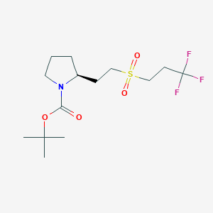 molecular formula C14H24F3NO4S B15277876 tert-Butyl (S)-2-(2-((3,3,3-trifluoropropyl)sulfonyl)ethyl)pyrrolidine-1-carboxylate 