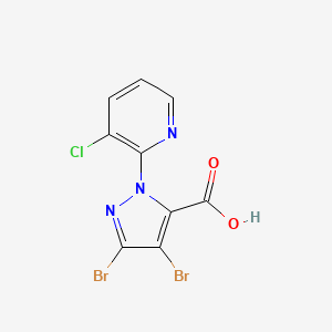 molecular formula C9H4Br2ClN3O2 B15277917 3,4-Dibromo-1-(3-chloropyridin-2-yl)-1H-pyrazole-5-carboxylic acid 