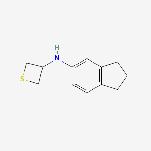 molecular formula C12H15NS B15277929 N-(2,3-Dihydro-1H-inden-5-yl)thietan-3-amine 