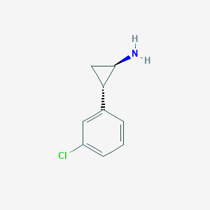 molecular formula C9H10ClN B15277979 Trans-2-(3-chlorophenyl)cyclopropan-1-amine 