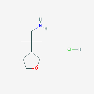 2-Methyl-2-(oxolan-3-yl)propan-1-amine hydrochloride