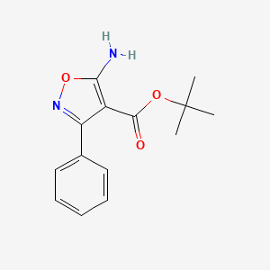 molecular formula C14H16N2O3 B1527813 5-Amino-3-phenyl-isoxazole-4-carboxylic acid tert-butyl ester CAS No. 1263378-53-5