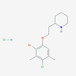 molecular formula C15H22BrCl2NO B1527829 2-[2-(2-Bromo-4-chloro-3,5-dimethylphenoxy)ethyl]-piperidine hydrochloride CAS No. 1220029-31-1