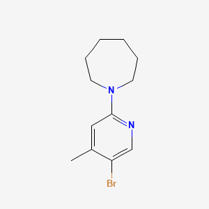 molecular formula C12H17BrN2 B1527845 1-(5-溴-4-甲基-2-吡啶基)氮杂环己烷 CAS No. 1219967-47-1