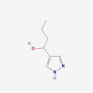 molecular formula C7H12N2O B15278505 1-(1H-Pyrazol-4-yl)butan-1-ol 