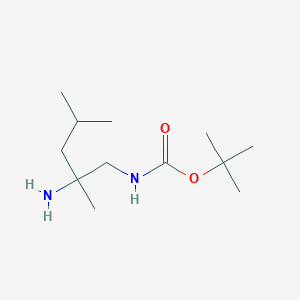 molecular formula C12H26N2O2 B1527851 tert-butyl N-(2-amino-2,4-dimethylpentyl)carbamate CAS No. 1306605-45-7