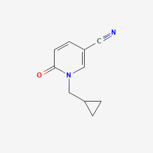 molecular formula C10H10N2O B15278510 1-(Cyclopropylmethyl)-6-oxo-1,6-dihydropyridine-3-carbonitrile 