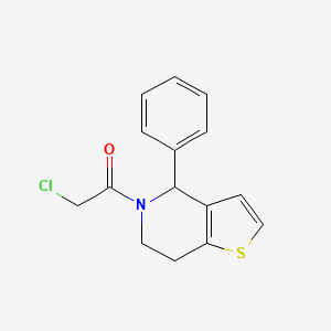 molecular formula C15H14ClNOS B1527865 2-chloro-1-{4-phenyl-4H,5H,6H,7H-thieno[3,2-c]pyridin-5-yl}ethan-1-one CAS No. 1311313-65-1