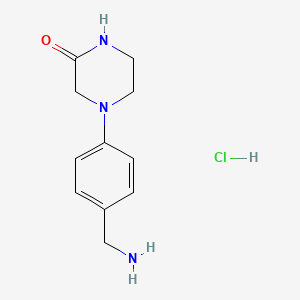 molecular formula C11H16ClN3O B1527871 4-[4-(Aminomethyl)phenyl]piperazin-2-one hydrochloride CAS No. 1311317-69-7
