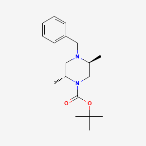 molecular formula C18H28N2O2 B1527873 (2R,5S)-4-Benzyl-2,5-dimethyl-piperazine-1-carboxylic acid tert-butyl ester CAS No. 431062-00-9