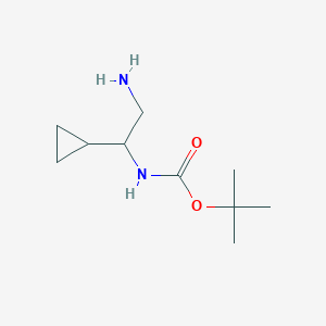 molecular formula C10H20N2O2 B1527878 tert-butyl N-(2-amino-1-cyclopropylethyl)carbamate CAS No. 1250196-74-7