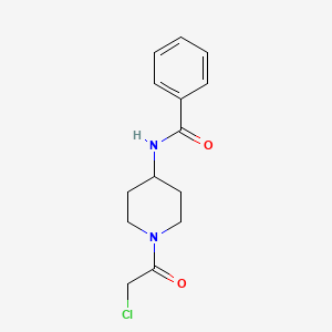 molecular formula C14H17ClN2O2 B1527880 N-[1-(2-chloroacetyl)piperidin-4-yl]benzamide CAS No. 1315366-89-2