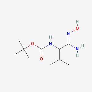 molecular formula C10H21N3O3 B1527881 tert-butyl N-[1-(N'-hydroxycarbamimidoyl)-2-methylpropyl]carbamate CAS No. 625839-48-7
