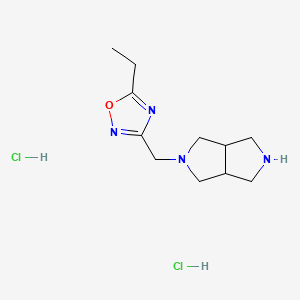 molecular formula C11H20Cl2N4O B1527887 5-Ethyl-3-{octahydropyrrolo[3,4-c]pyrrol-2-ylmethyl}-1,2,4-oxadiazole dihydrochloride CAS No. 1311318-14-5