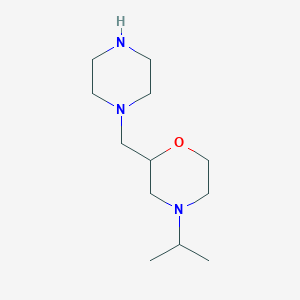 molecular formula C12H25N3O B1527889 2-(Piperazin-1-ylmethyl)-4-(propan-2-yl)morpholine CAS No. 1088710-28-4