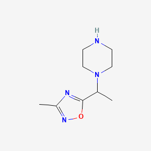 1-[1-(3-Methyl-1,2,4-oxadiazol-5-yl)ethyl]piperazine
