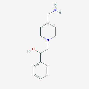 molecular formula C14H22N2O B1527891 2-[4-(Aminomethyl)piperidin-1-yl]-1-phenylethan-1-ol CAS No. 1283418-76-7