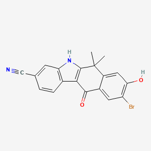molecular formula C19H13BrN2O2 B1527892 9-Bromo-8-hydroxy-6,6-dimethyl-11-oxo-6,11-dihydro-5H-benzo[b]carbazole-3-carbonitrile CAS No. 1256579-06-2