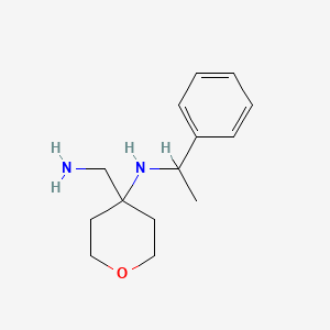 4-(aminomethyl)-N-(1-phenylethyl)oxan-4-amine