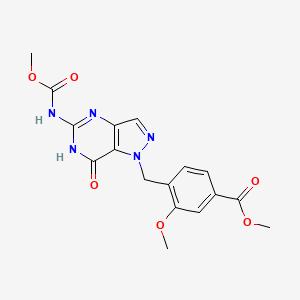 Methyl 4-((7-hydroxy-5-((methoxycarbonyl)amino)-1H-pyrazolo[4,3-d]pyrimidin-1-yl)methyl)-3-methoxybenzoate