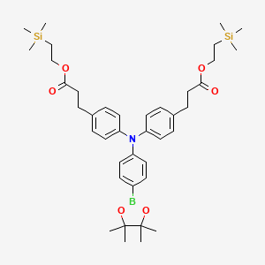 Bis(2-(trimethylsilyl)ethyl) 3,3'-(((4-(4,4,5,5-tetramethyl-1,3,2-dioxaborolan-2-yl)phenyl)azanediyl)bis(4,1-phenylene))dipropanoate