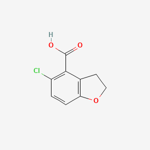 molecular formula C9H7ClO3 B15279397 5-Chloro-2,3-dihydrobenzofuran-4-carboxylic acid 