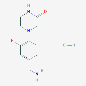 4-[4-(Aminomethyl)-2-fluorophenyl]piperazin-2-one hydrochloride